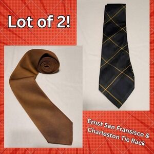 Vintage Lot of 2 Silk Ties:‎ Ernst-San Francisco & Charleston Tie Rack-Scotland